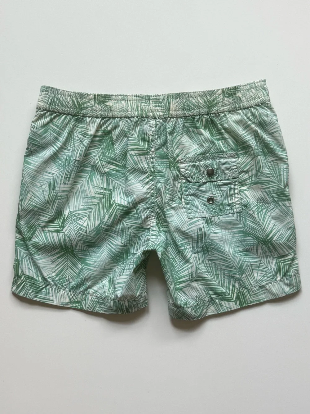 Bonpoint Boys Tropical Palm Print Swim Shorts - Size 6